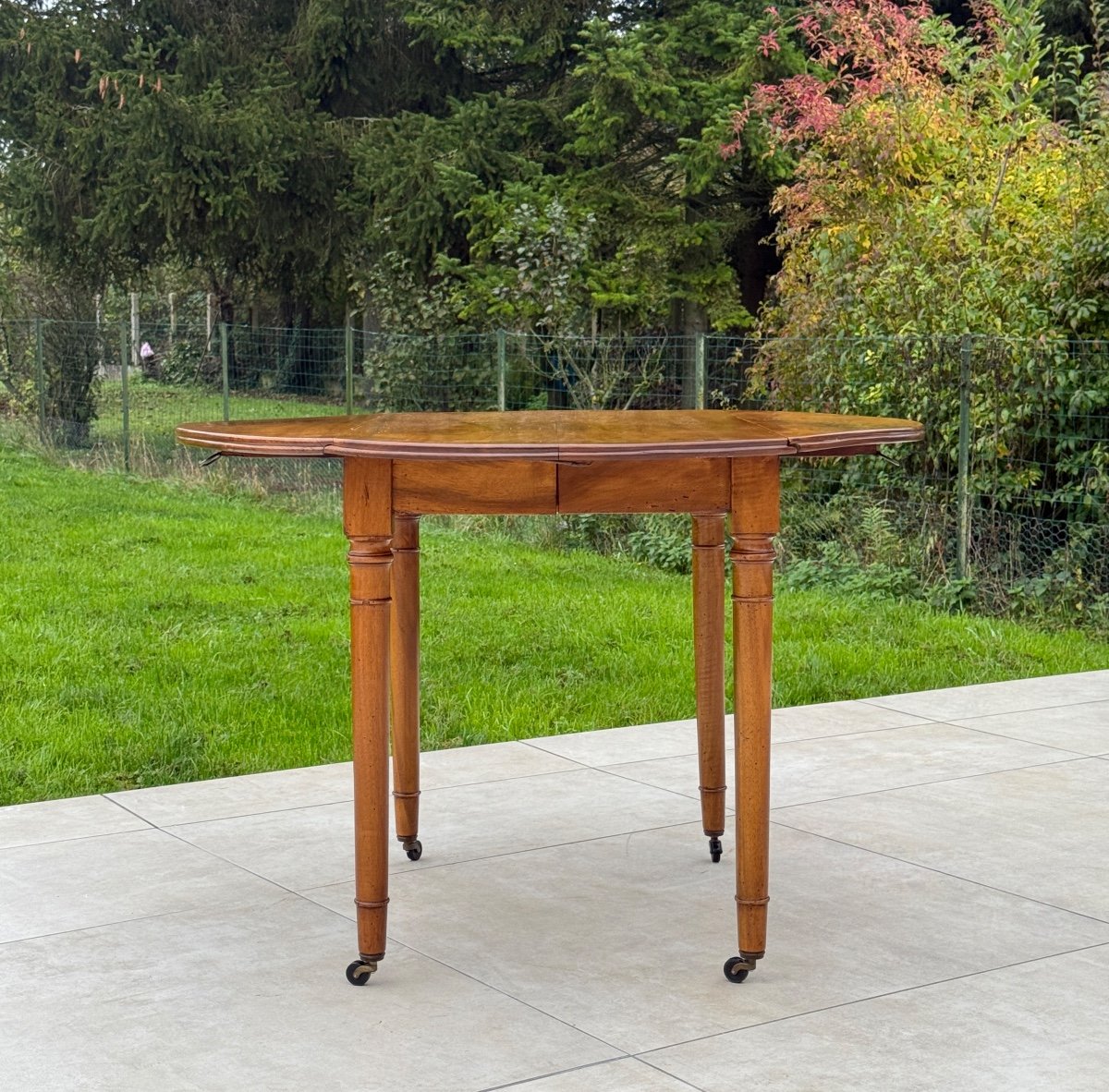 Extendable Walnut Table From The Directoire Period, Late 18th Century-photo-3