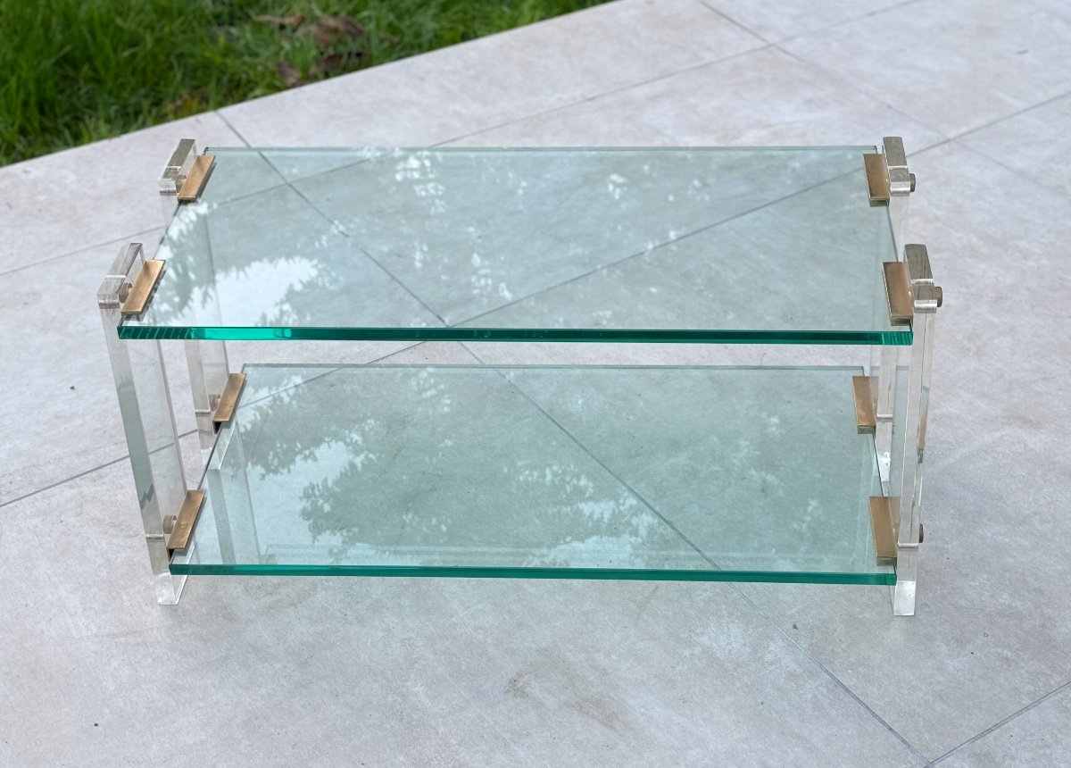 Glass And Plexi Coffee Table Circa 1970-photo-2