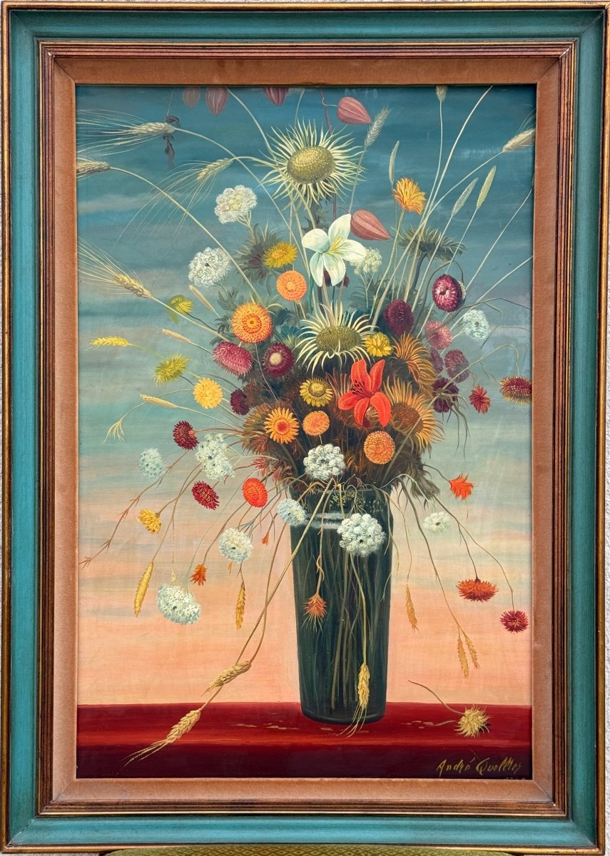 Andre Quellier, Oil On Isorel Still Life Signed (1925 - 2010)