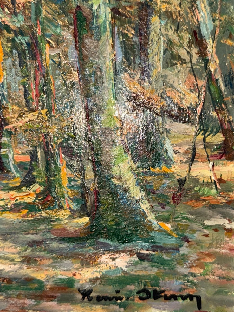 Henri Stenn, Huile Sur Panneau Sous Bois Signée (1903 - 1993)-photo-2