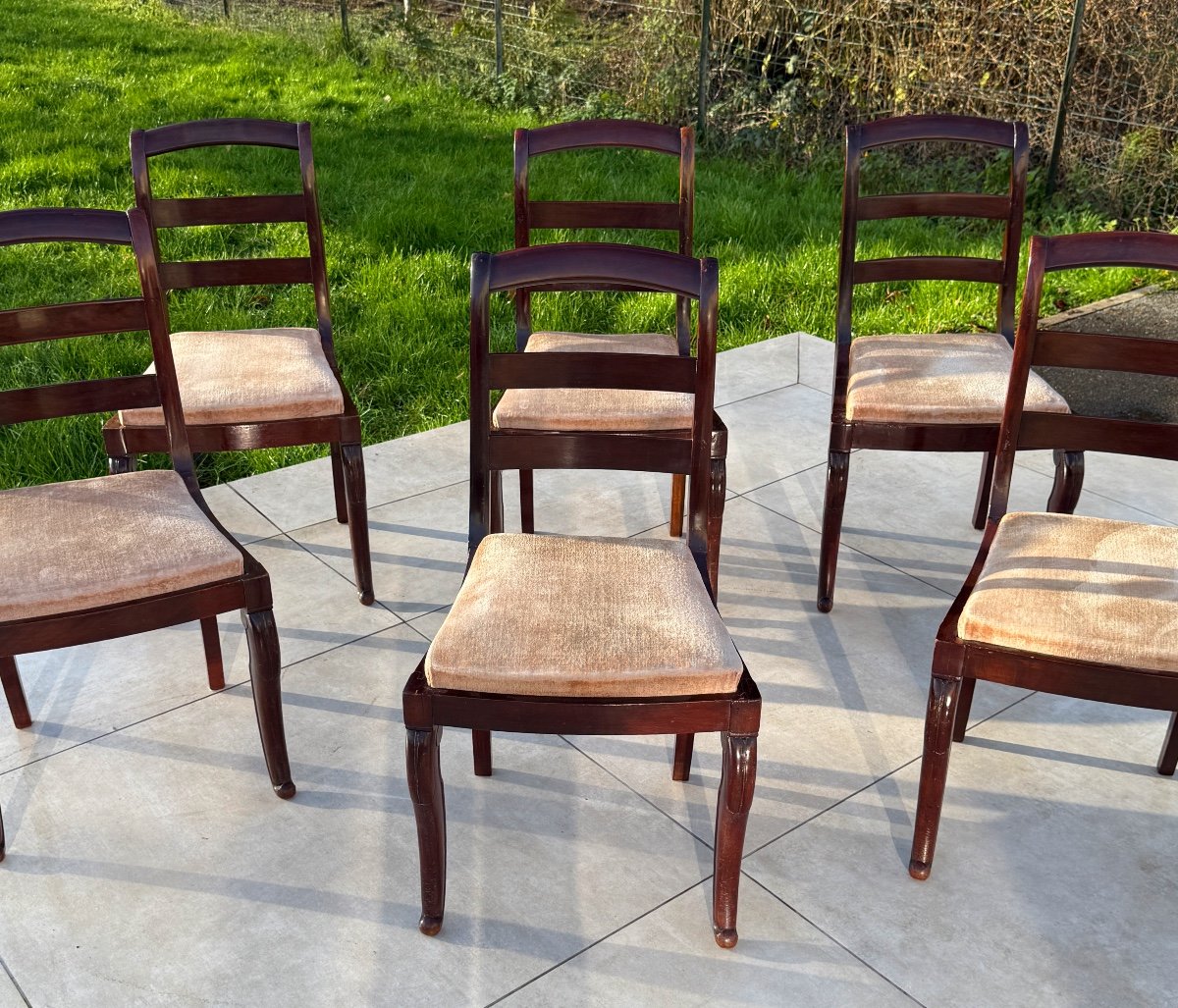 Suite De 6 Chaises En Acajou d'Epoque Restauration-photo-2