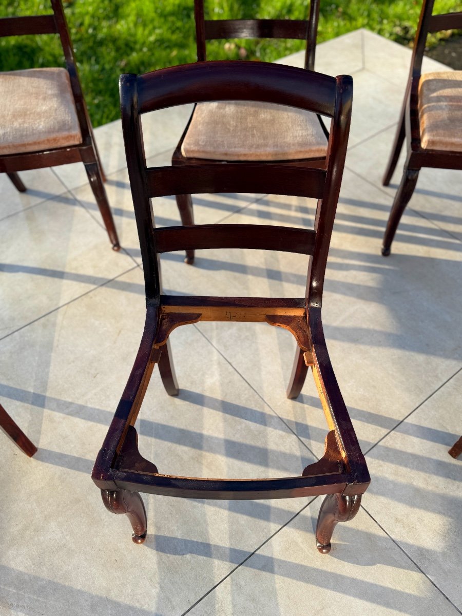 Set Of 6 Restoration Period Mahogany Chairs-photo-4