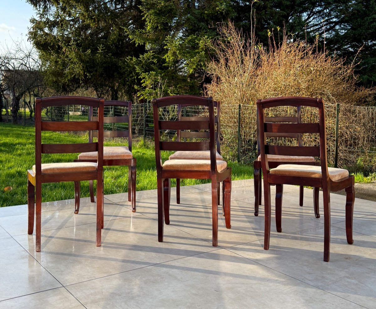 Set Of 6 Restoration Period Mahogany Chairs-photo-1