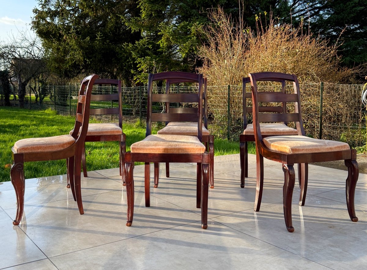 Set Of 6 Restoration Period Mahogany Chairs-photo-2