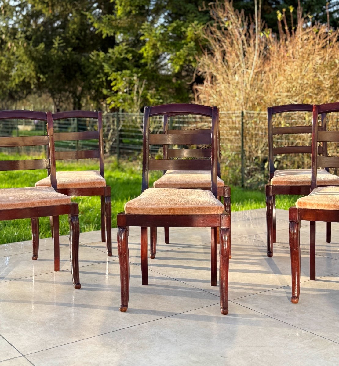 Set Of 6 Restoration Period Mahogany Chairs