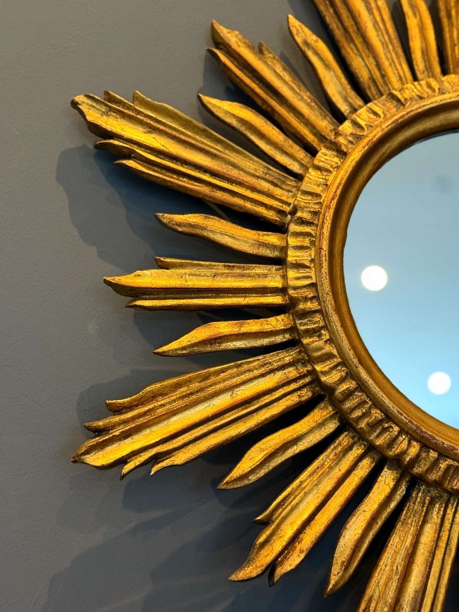 Sun Mirror In Gilded Wood Circa 1960-photo-2