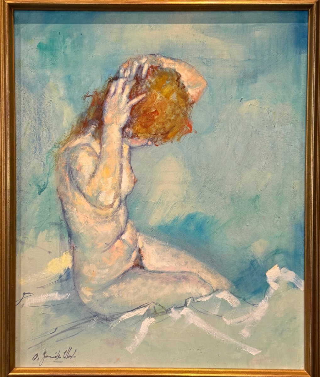 Collado Antonio Gonzalez, Oil On Canvas Nude Signed (1930)-photo-2