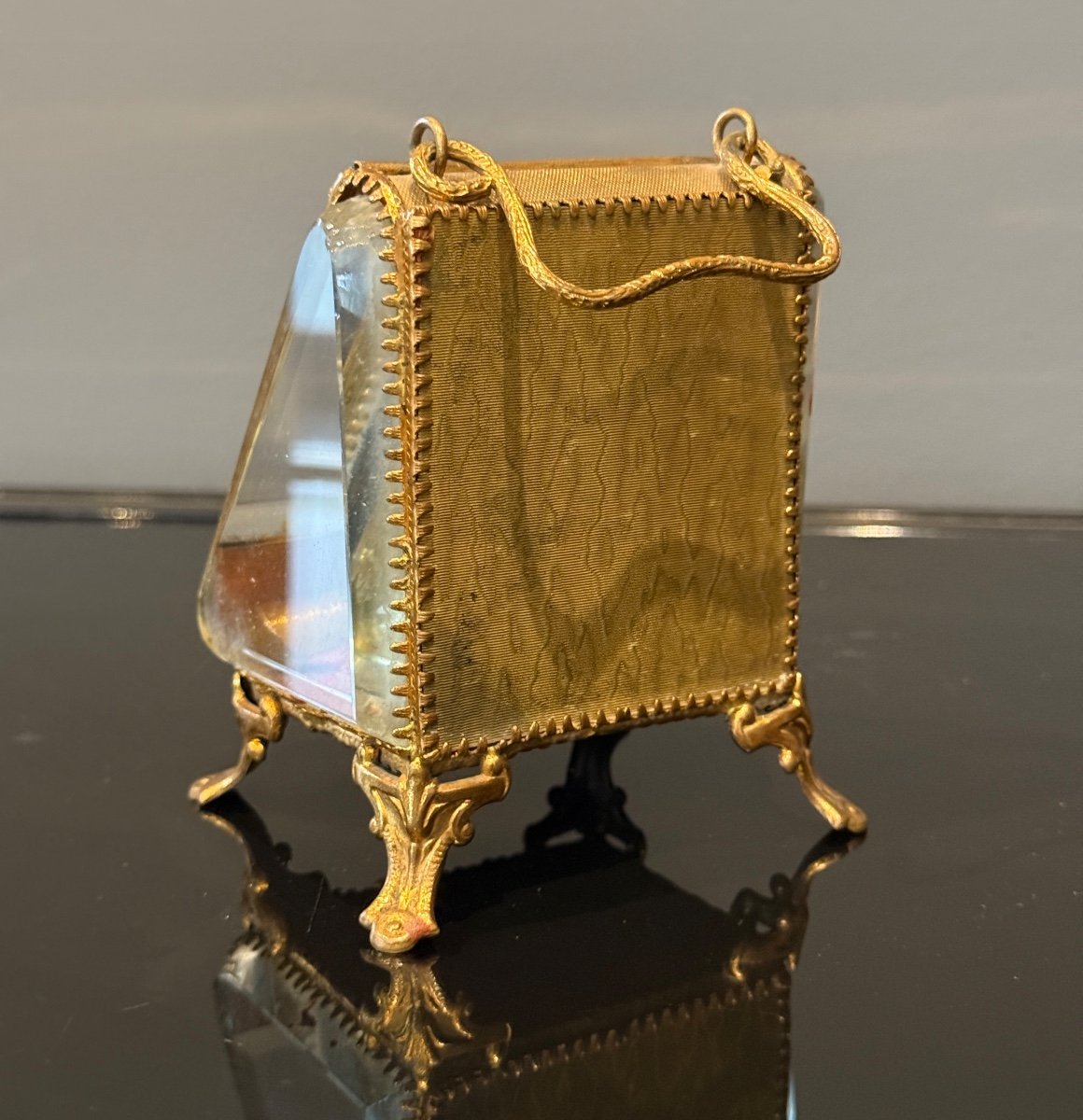 Watch Holder Box Gilded Brass Napoleon III Period-photo-3