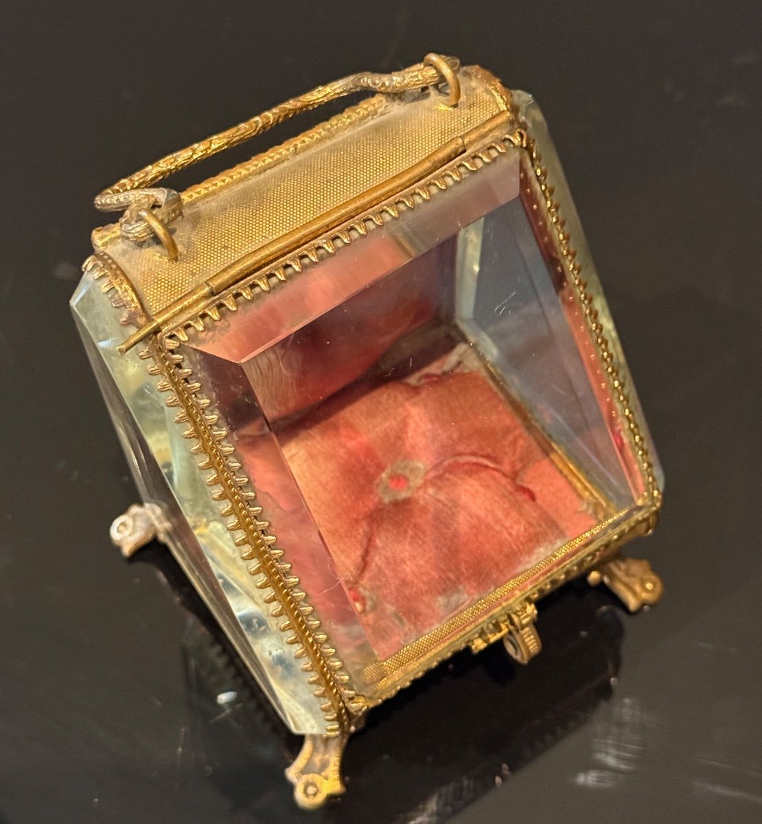 Watch Holder Box Gilded Brass Napoleon III Period-photo-1