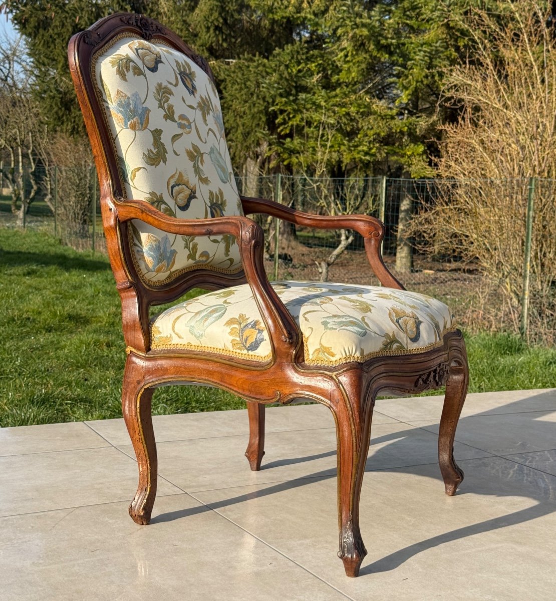 Louis XV Period Walnut Armchair-photo-2