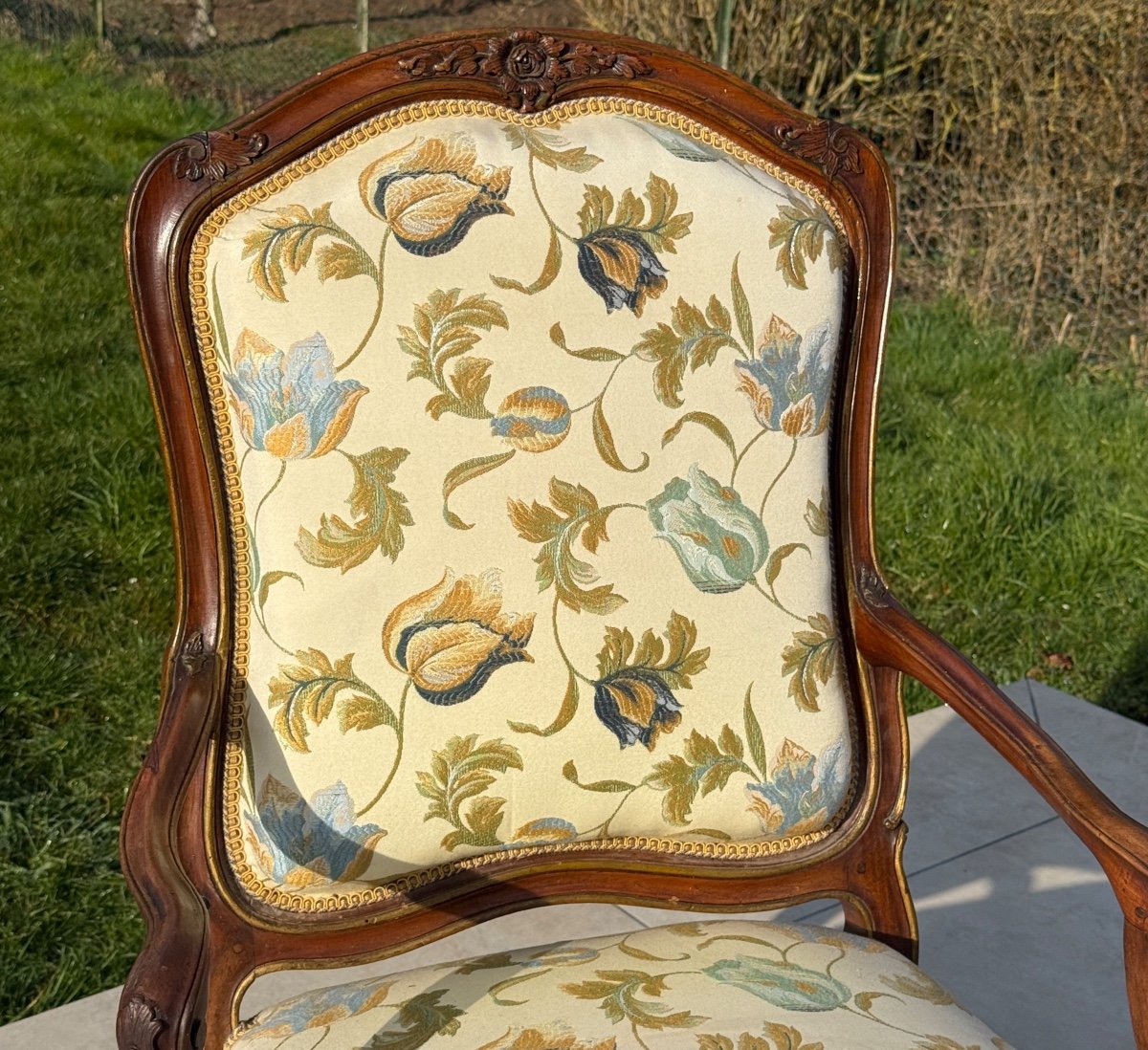 Louis XV Period Walnut Armchair-photo-1