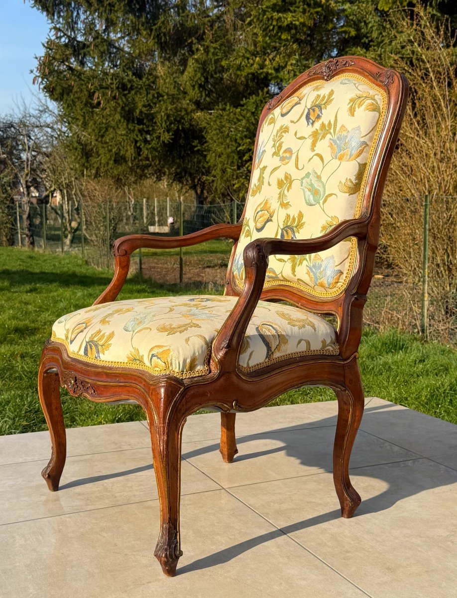 Louis XV Period Walnut Armchair-photo-3