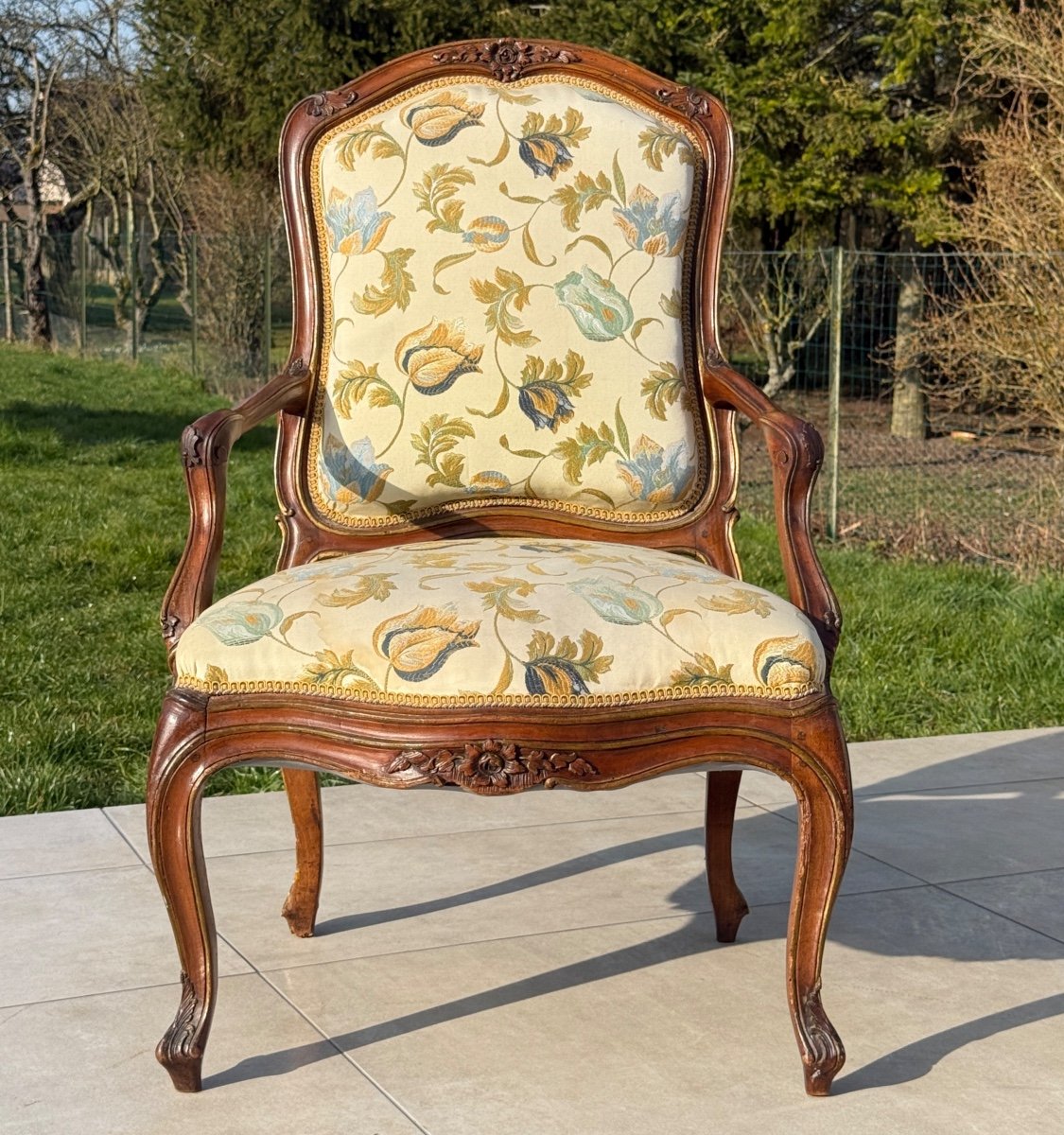 Louis XV Period Walnut Armchair