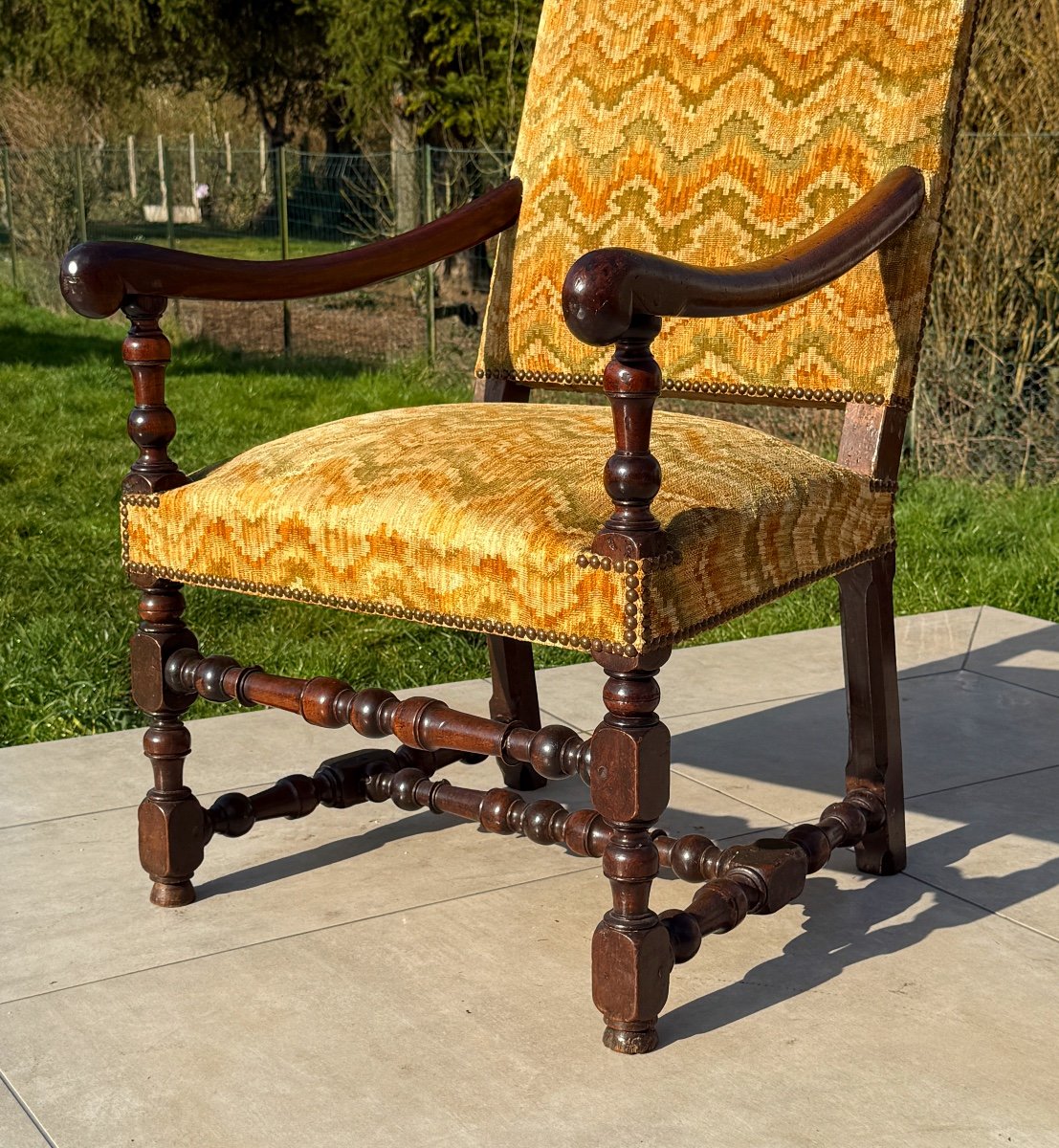 Louis XIV Period Walnut Armchair -photo-1