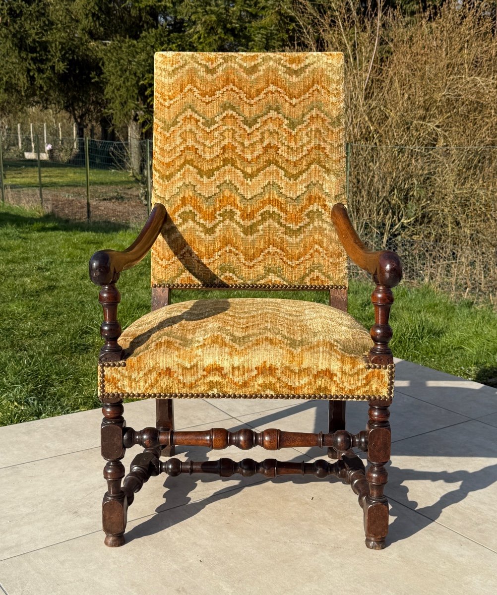 Louis XIV Period Walnut Armchair 