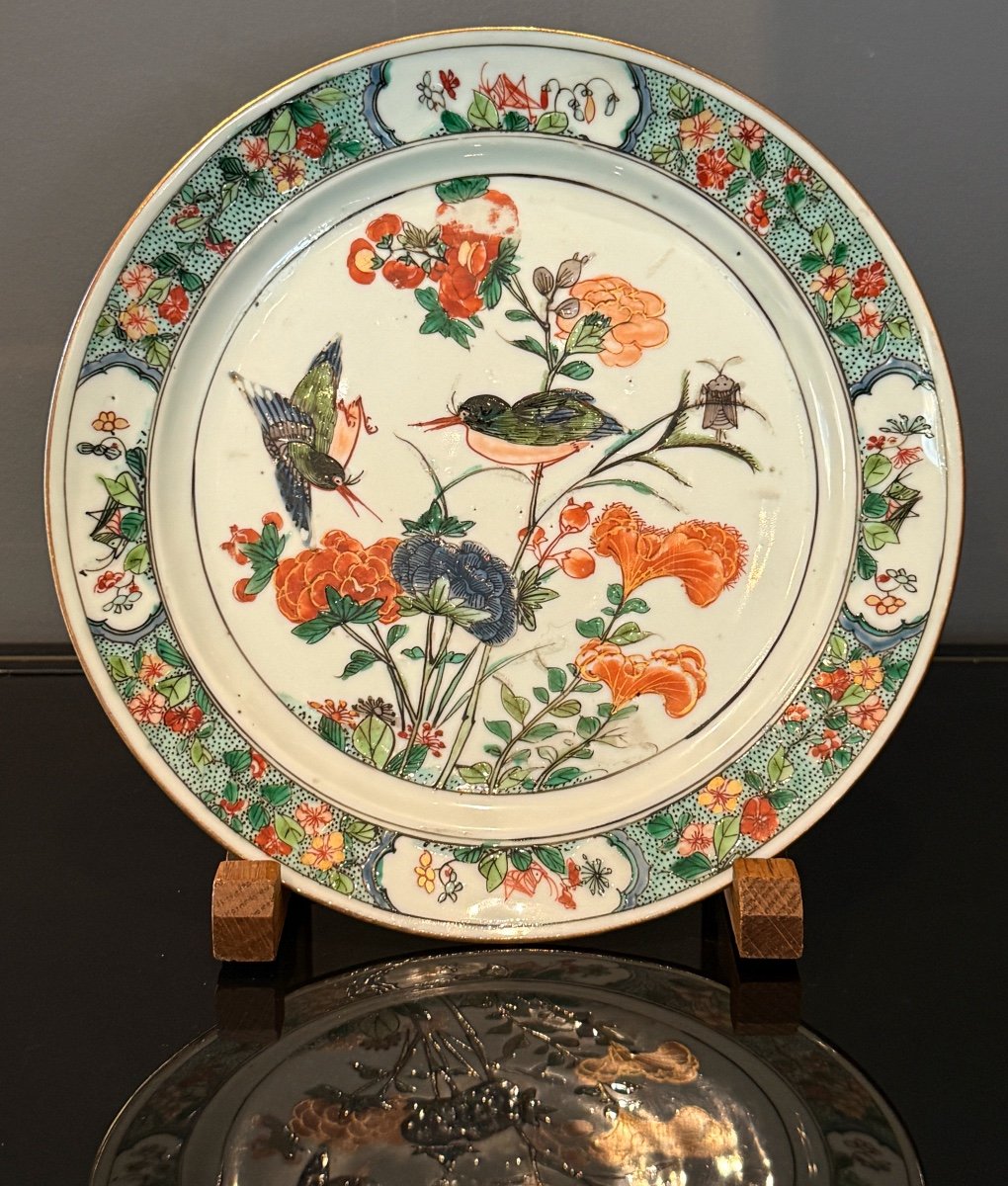 China, Famille Verte Porcelain Plate Kangxi Period (1661 - 1722)-photo-2