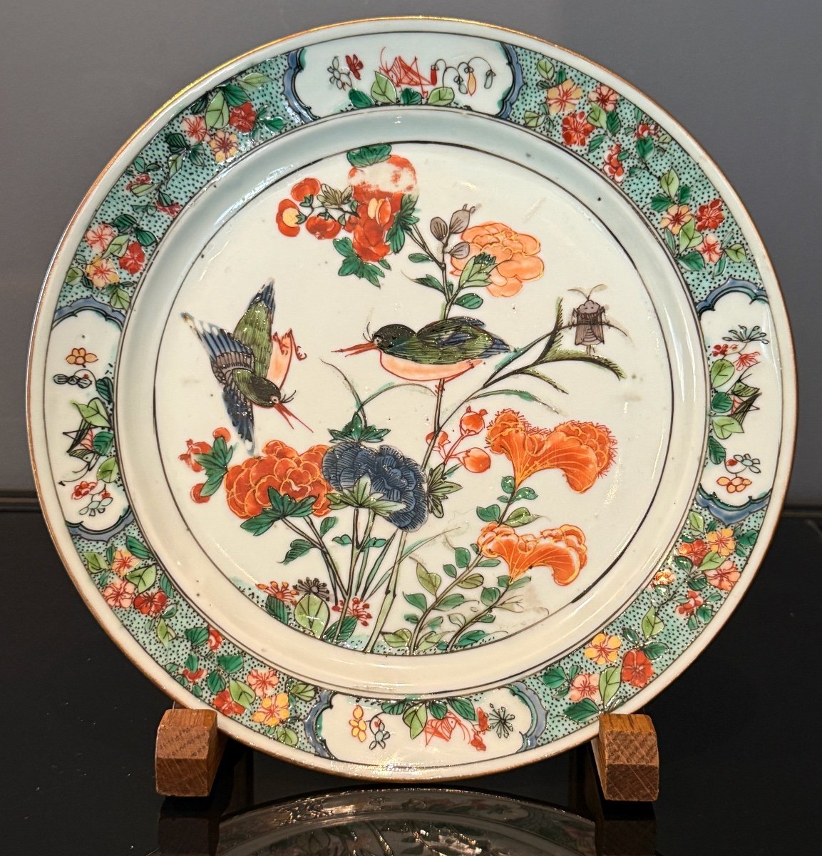 China, Famille Verte Porcelain Plate Kangxi Period (1661 - 1722)-photo-4