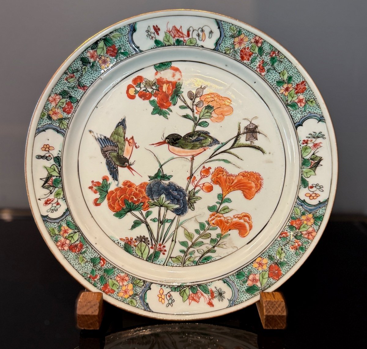 China, Famille Verte Porcelain Plate Kangxi Period (1661 - 1722)