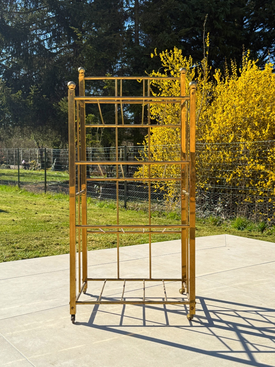 Gilded Brass Magazine Rack Circa 1900-photo-2