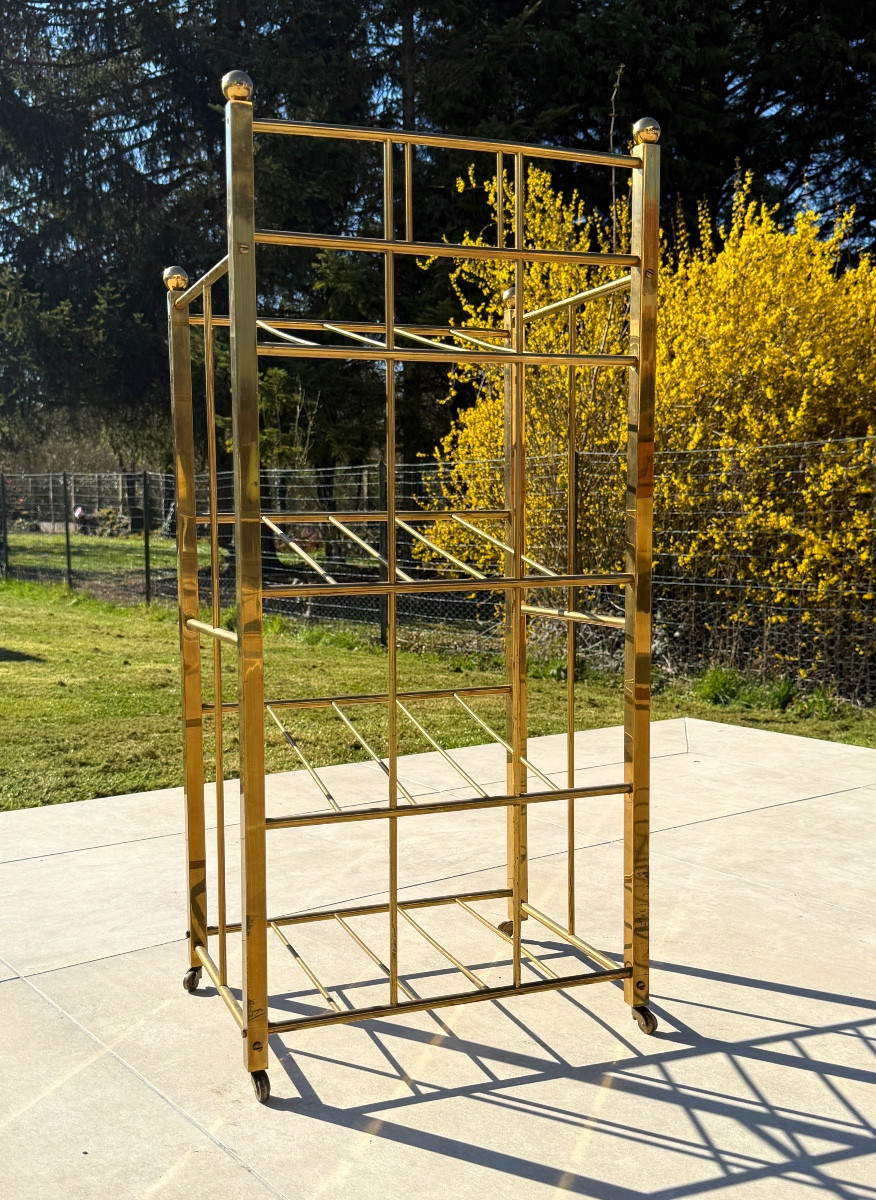 Gilded Brass Magazine Rack Circa 1900-photo-4