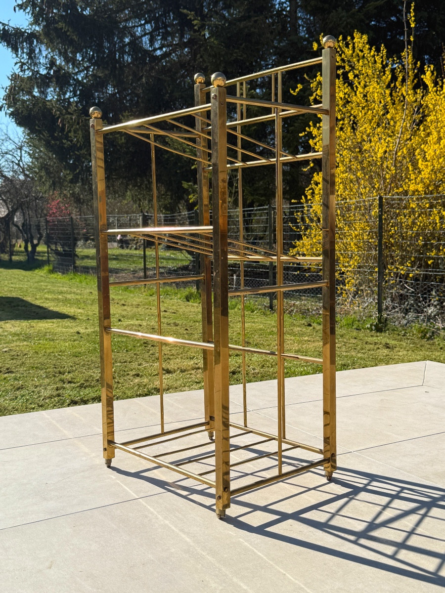 Gilded Brass Magazine Rack Circa 1900