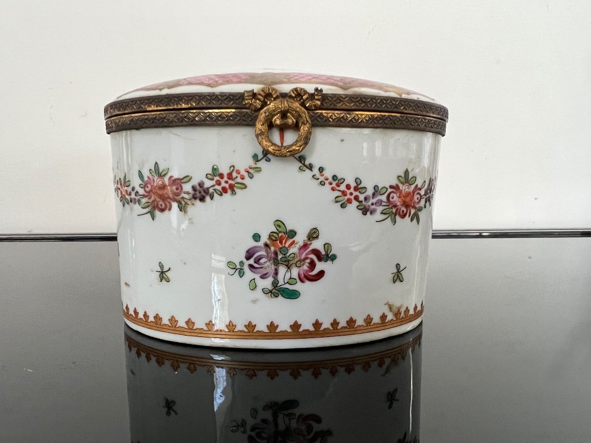 Small Box In Paris Porcelain Louis XVI Style 19th Time-photo-2