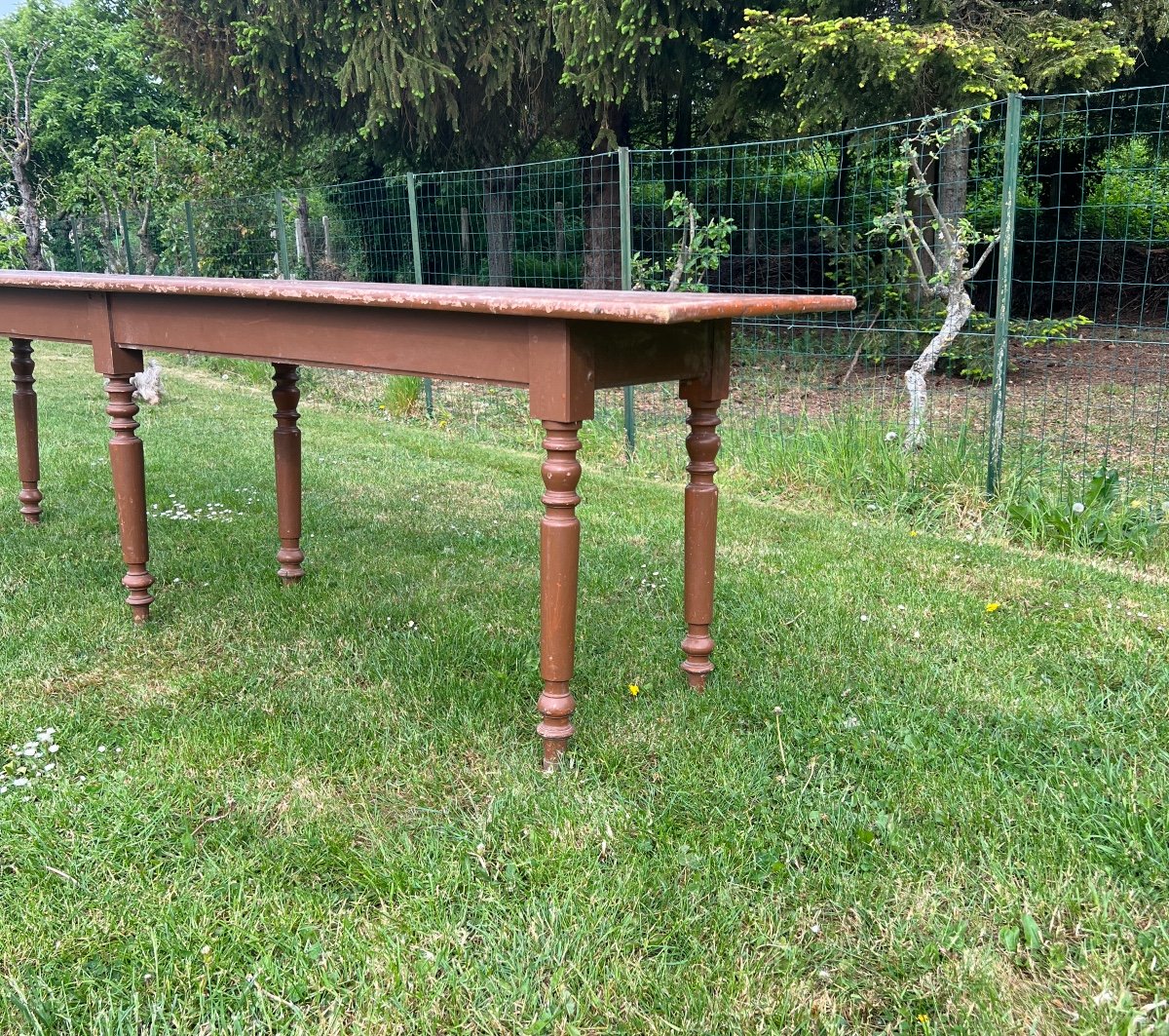 Ancienne Table De Drapier En Bois Peint Epoque Fin 19eme-photo-3