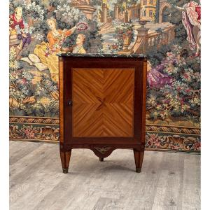 Small Louis XVI Style Corner In Marquetry Late 19th Time