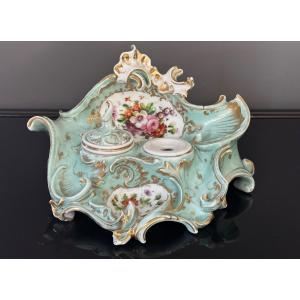 Encrier Porcelaine De Paris Epoque XIXeme