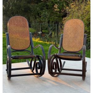 Set Of Two Rocking Chairs Circa 1970