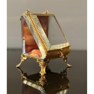 Porte Montre Coffret Laiton Doré Epoque Napoleon III