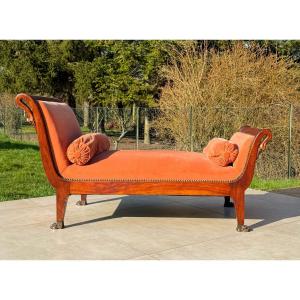 Restoration Period Mahogany Bench 