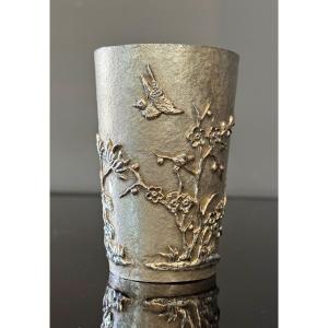 Tien Shing, Solid Silver Goblet, Honk Kong, Late 19th Century