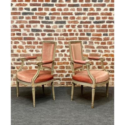 Pair Of Louis XVI Cabriolet Armchairs