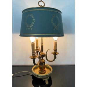 Importante Lampe Bouillote De Style Empire En Bronze Dore 20eme