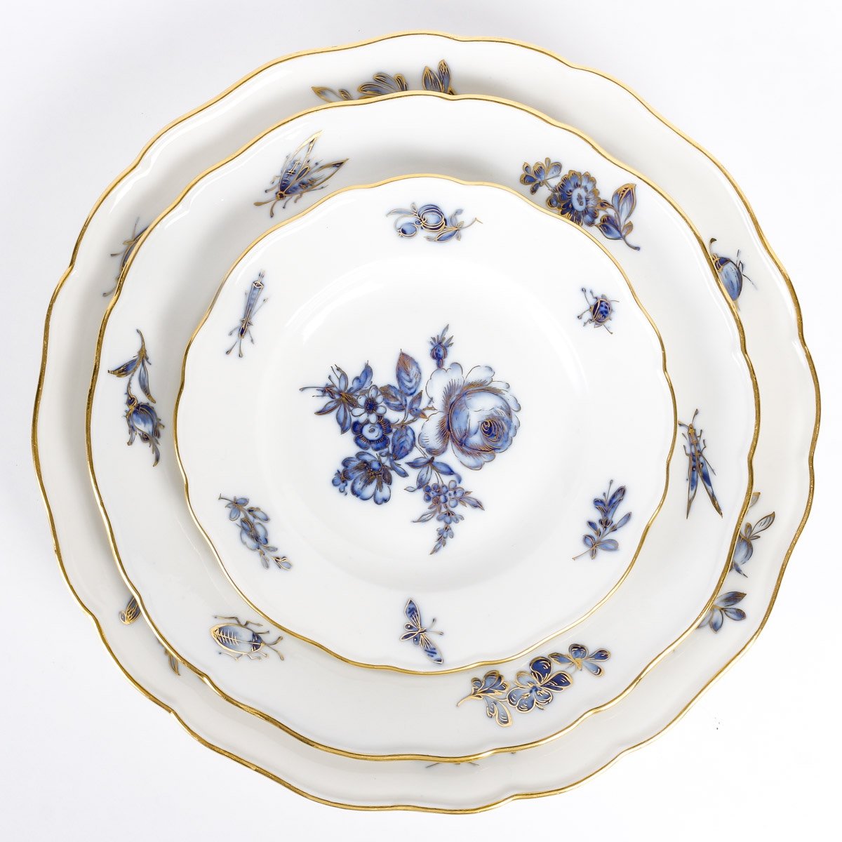 Rare Service de Table en Porcelaine Meissen - 75 Pièces - 1880 - Pièce de Collection Antique-photo-3