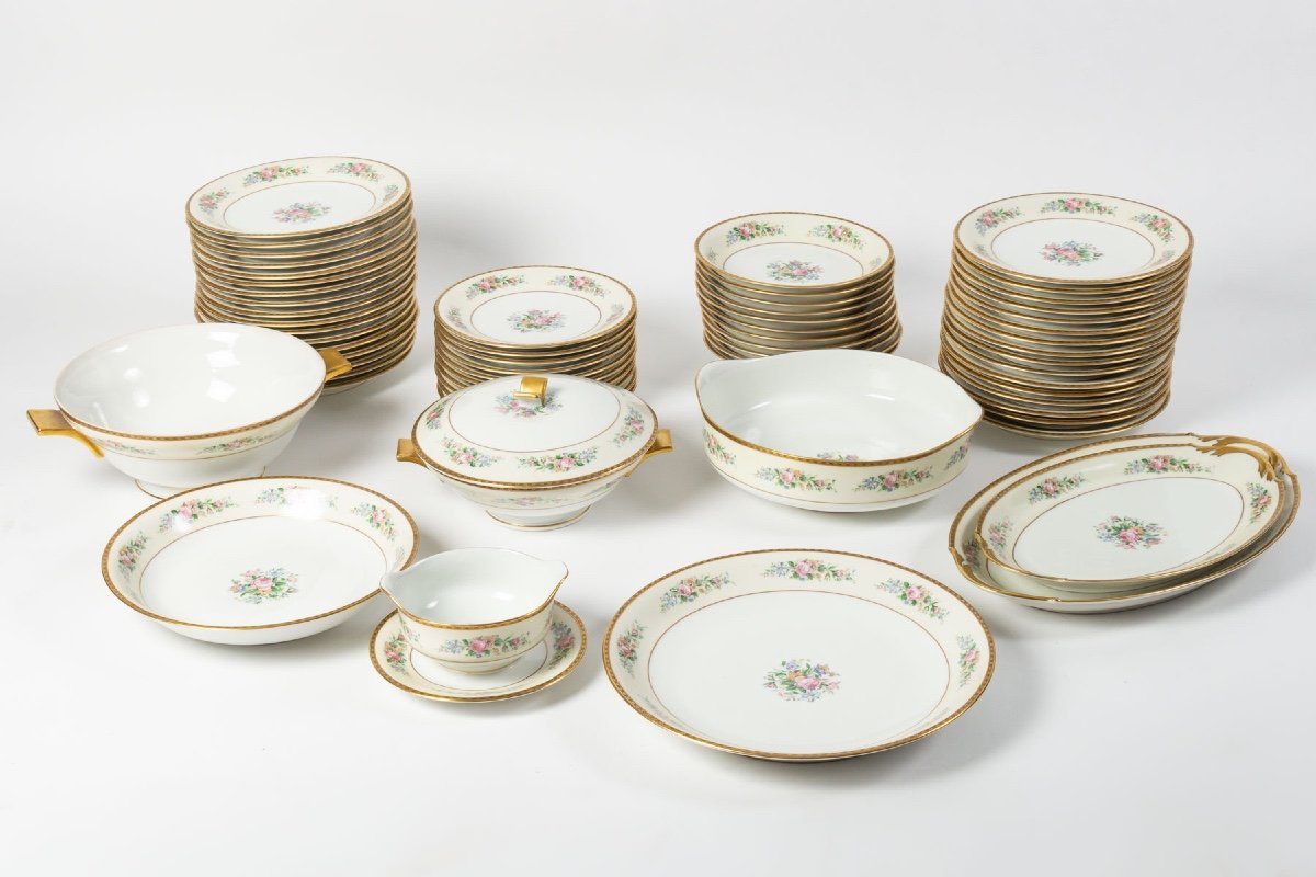 Promotion Spéciale -50 \%| Service De Table, Porcelaine Limoges Vintage| 54 Pièces Pour 12 Pers-photo-3