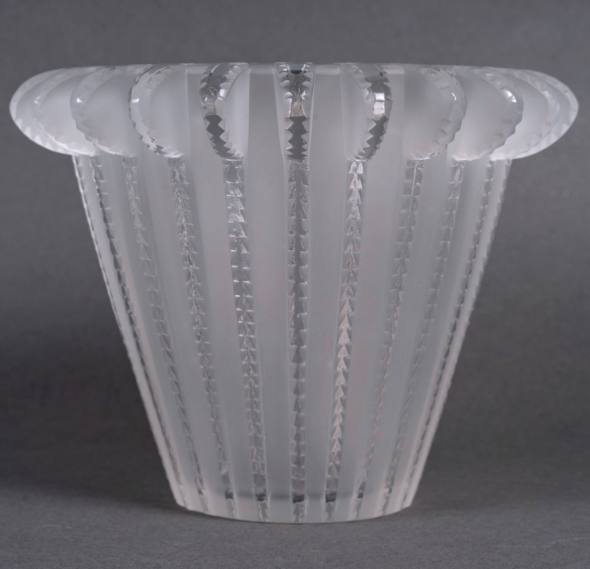 Royat Vase By René Lalique | Pressed And Satin-finished Glass | Iconic Signed Piece From 1936