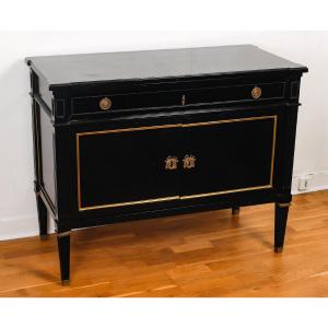 Pair Of Black Chests Of Drawers 1940 Art Deco Style