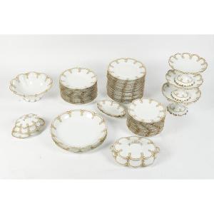 Limoges Gold White Porcelain Table Service