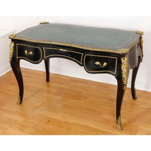 Bureau Baroque Noir Dessus Cuir Vert