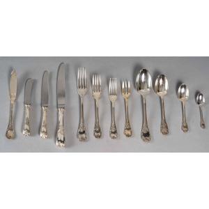 Christofle Marly Silver Plated Cutlery Set | For 12 People | 144 Pieces | Excellent Condition