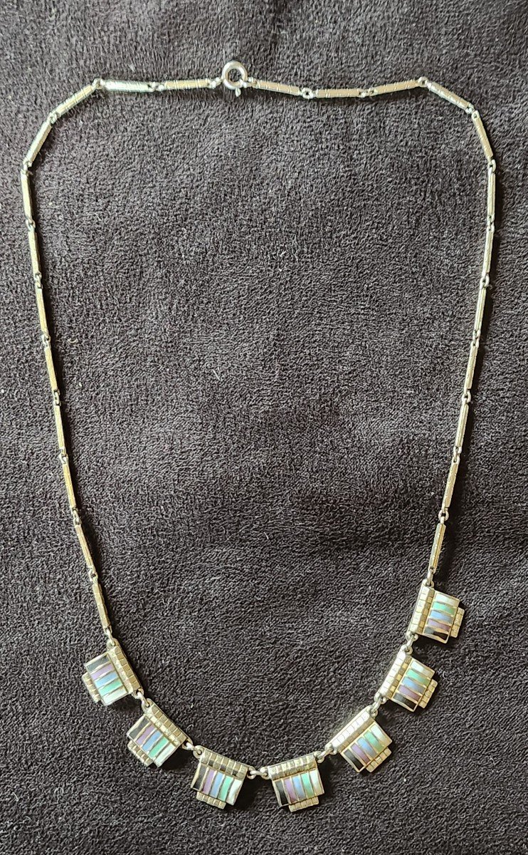 Collier En Argent Et émail Vers 1930