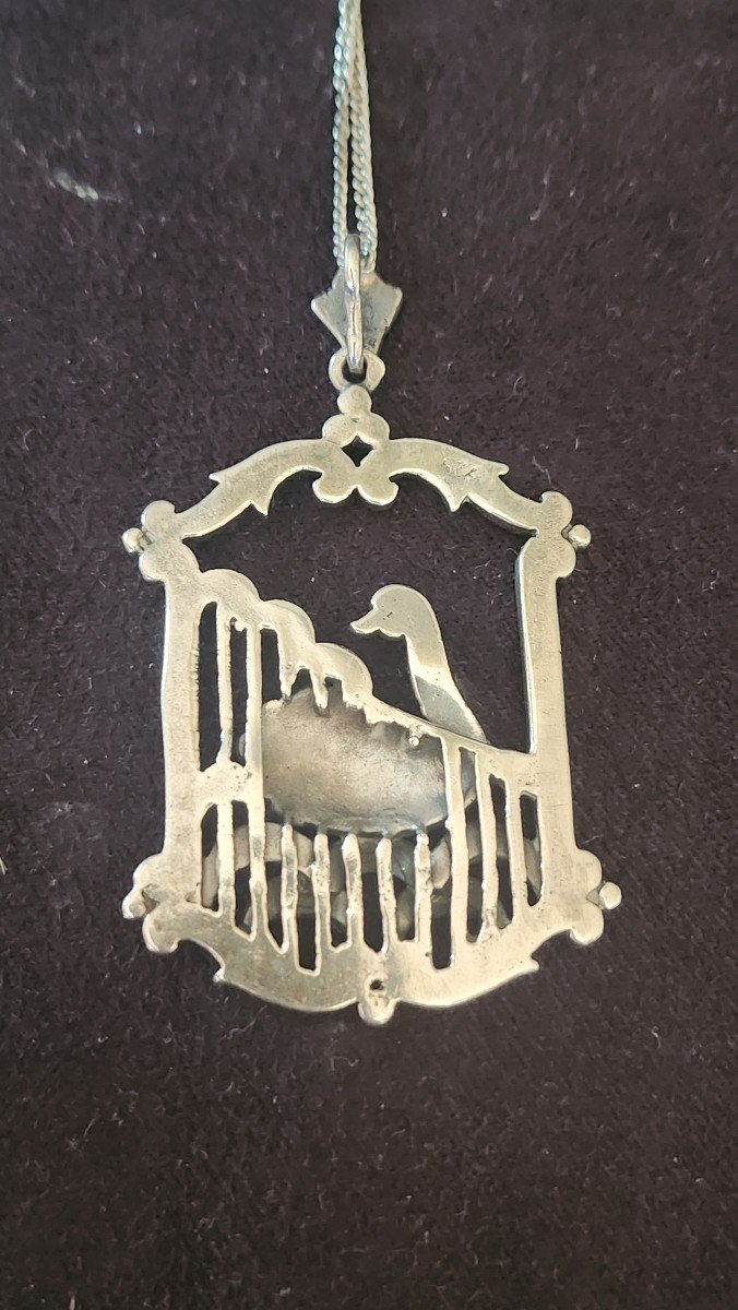 Pendentif En Argent Figurant Un Cygne Vers 1920-photo-3