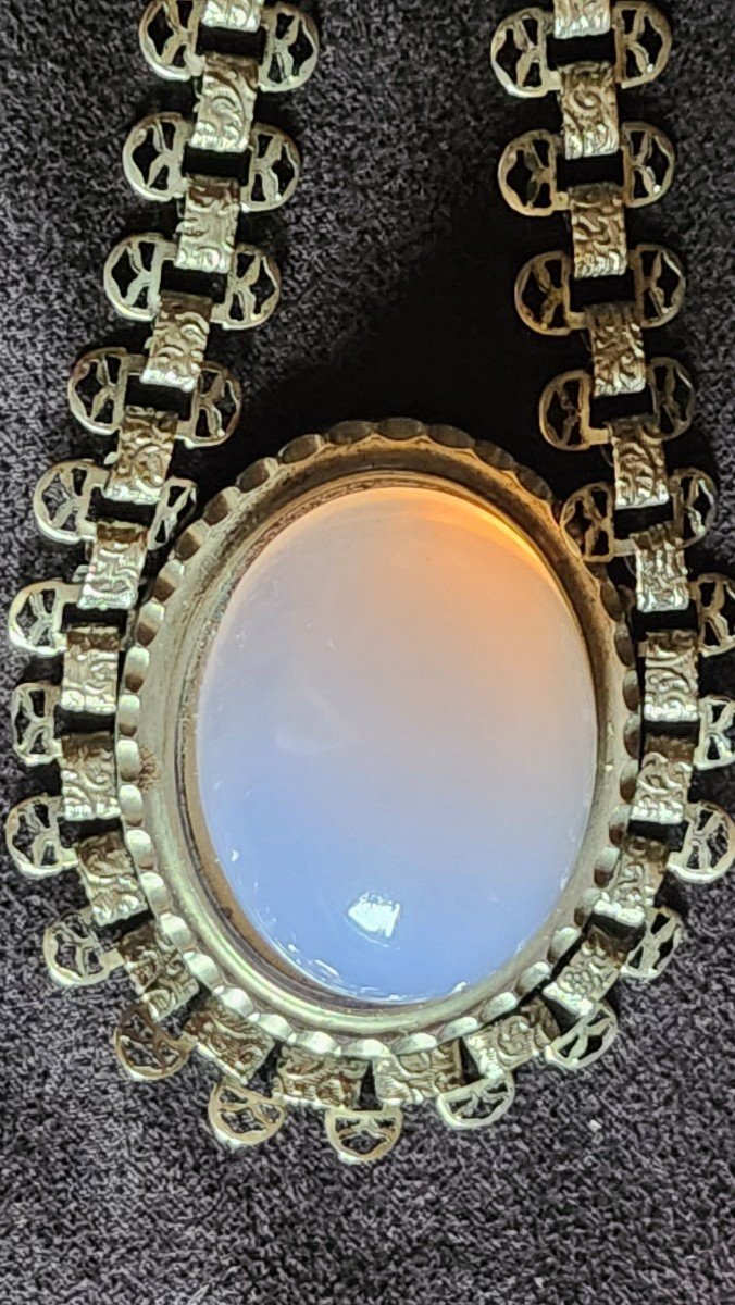 Collier  sautoir en pâte de verre vers 1900-photo-3