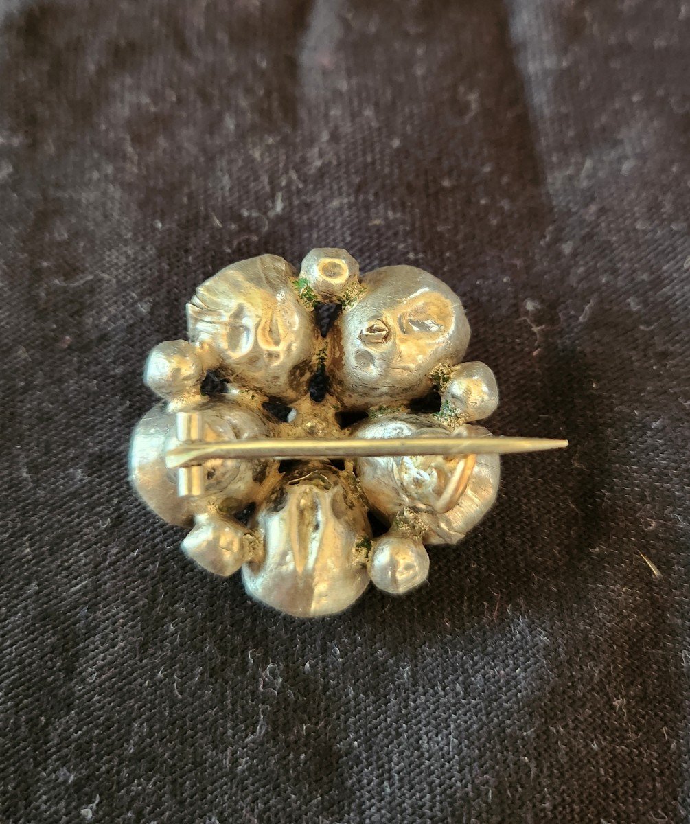 Broche Fleurs En Argent Et Citrine Fin 18 ème Siècle -photo-3