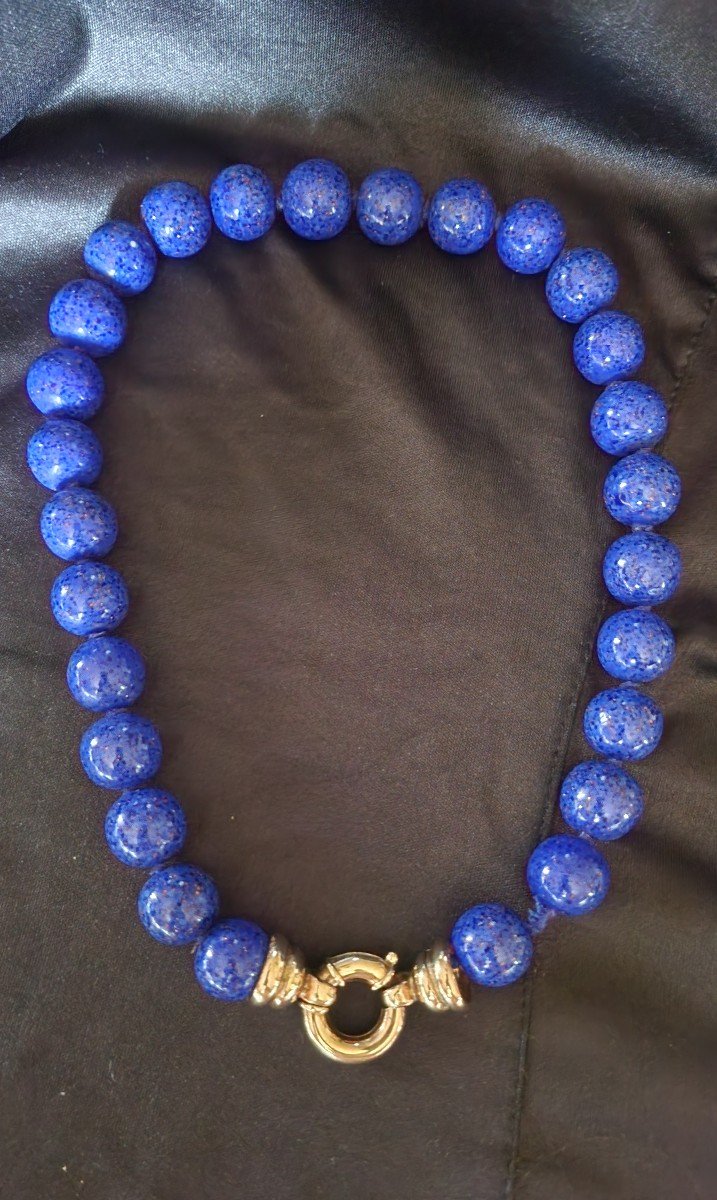 Lapis Lazuli And Vermeil Choker Necklace -photo-2