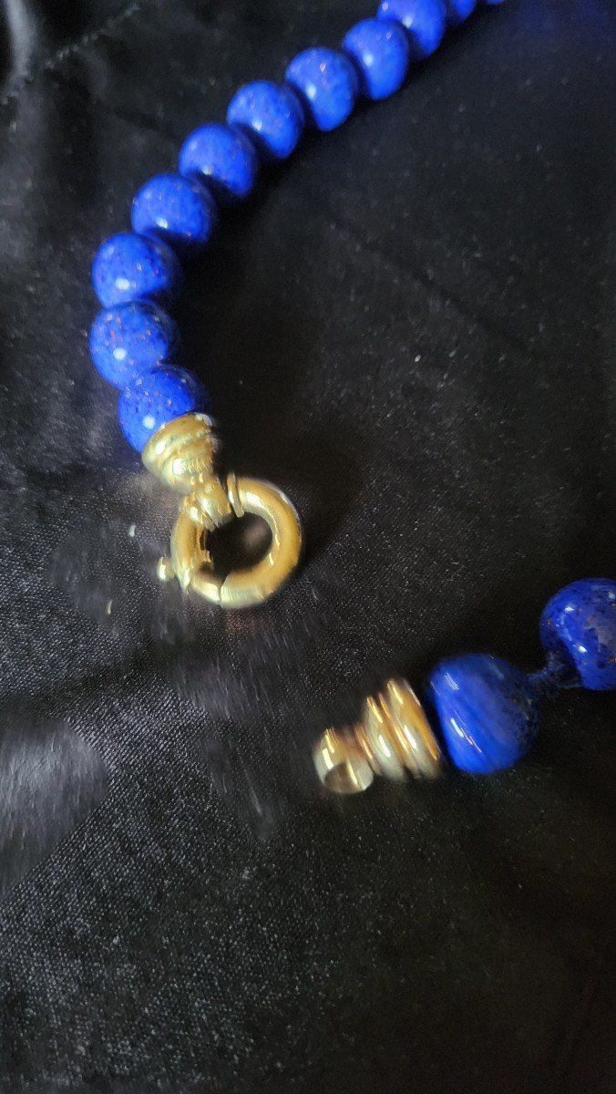 Lapis Lazuli And Vermeil Choker Necklace -photo-2