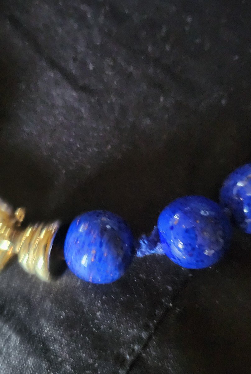 Lapis Lazuli And Vermeil Choker Necklace -photo-3