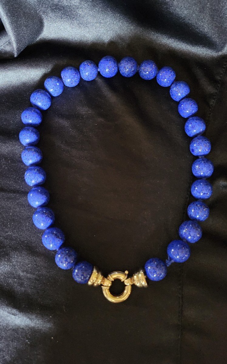 Lapis Lazuli And Vermeil Choker Necklace 